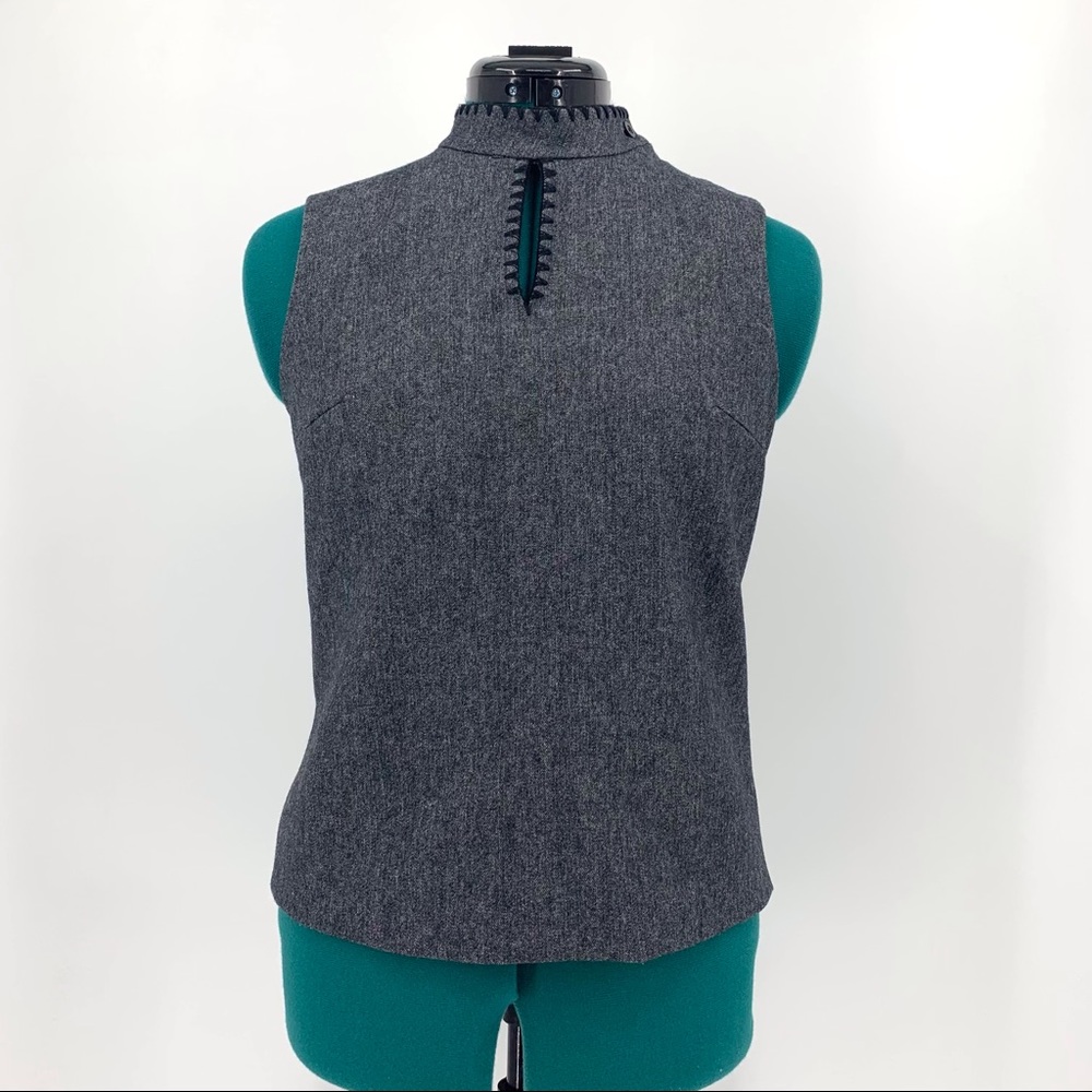 playlord Grey Tweed Sleeveless Mock Neck Top, playlord Size 5 (XS)